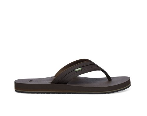 Sanuk Ziggy Water-Friendly - Sanuk Flip Flops Mens Dark Brown - Philippines ZSLIHY572